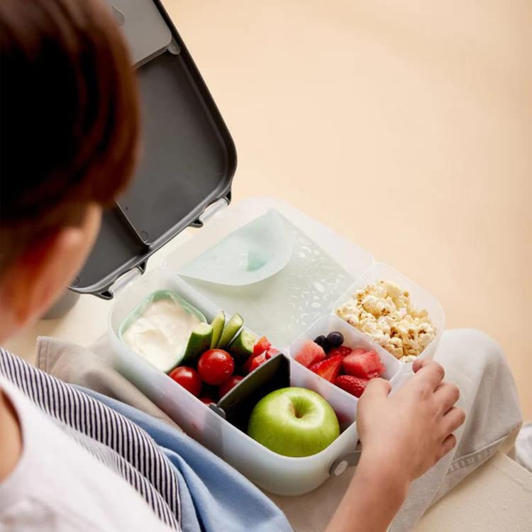 B.Box New Silicone Sandwich Pocket | Reusable Silicone Pouch, Bento Box Divider | Fits In Lunch Box | Microwave, Freezer & Dishw