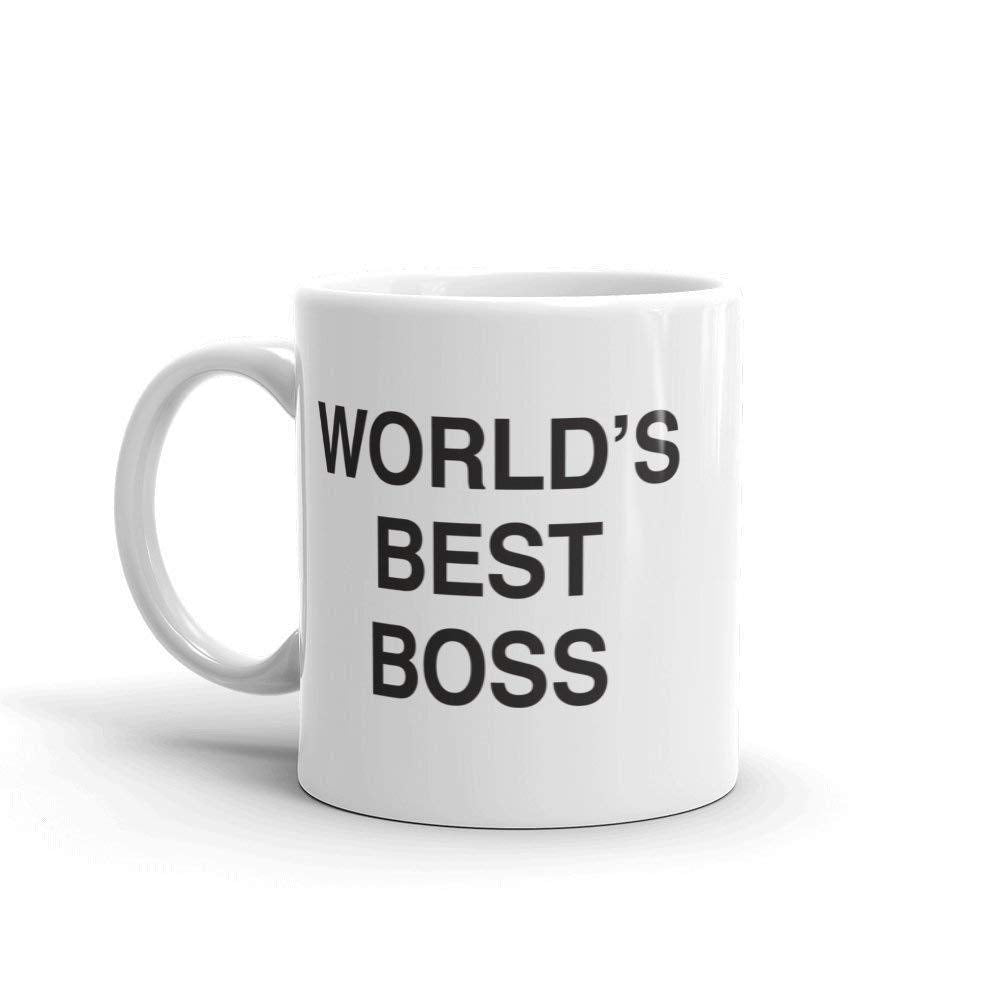 The Office World'S Best Boss Dunder Mifflin Ceramic Mug, White 11 Oz - Official Michael Scott Mug As Seen On The Office