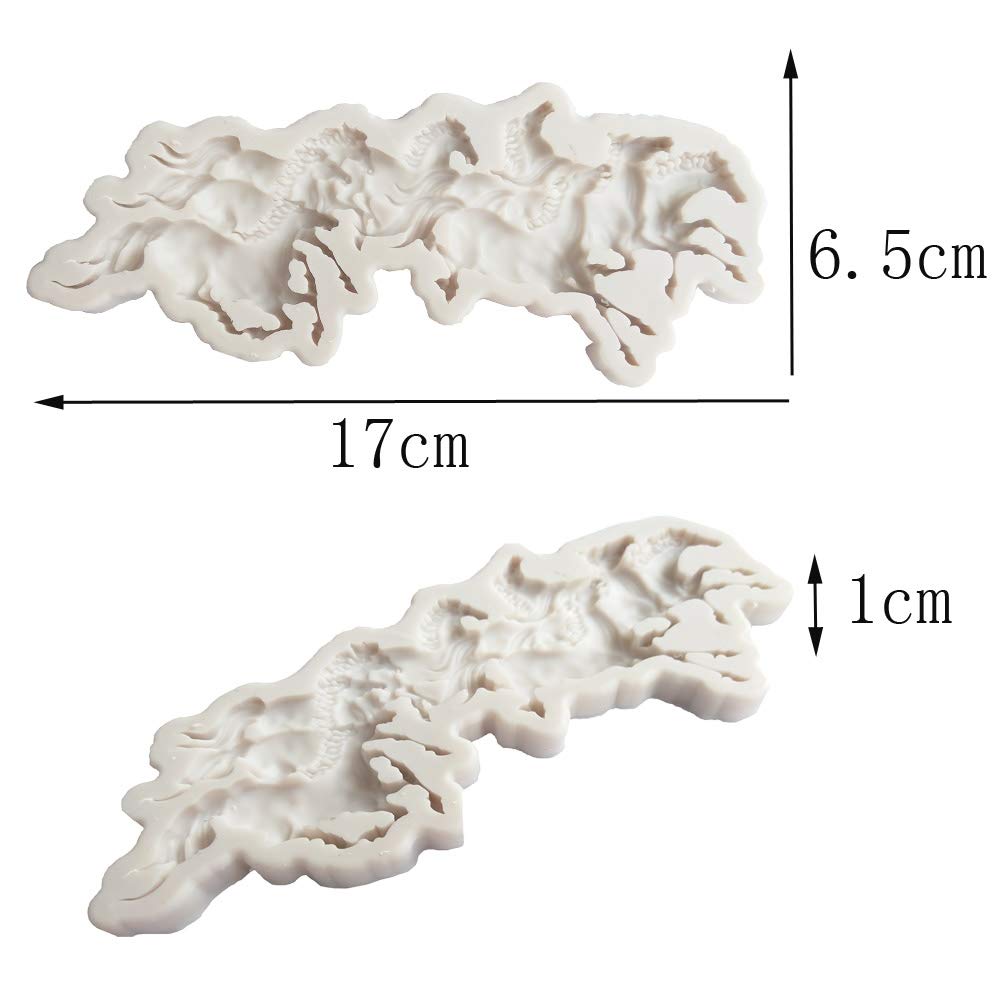 Animals Run Horse Shape Fondant Diy 3D Cute Cake Silicone Mold Tools For Make Chocolates Hard Candies Desserts Ice Candles Cake