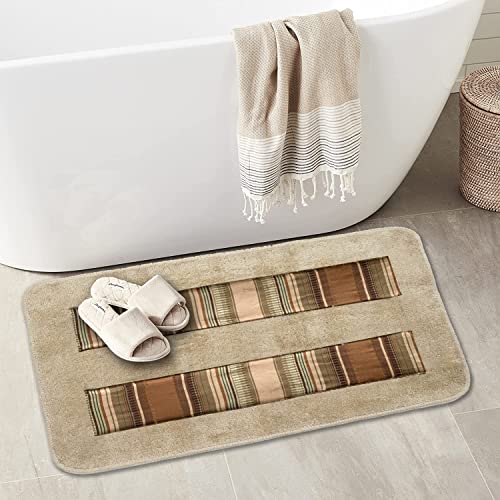 Zahari Home Contempo Modern Bathroom Rug Classic Luxury Bath Rug Contemporary Decor Beautiful Shower Mat Unique Design Stylish W