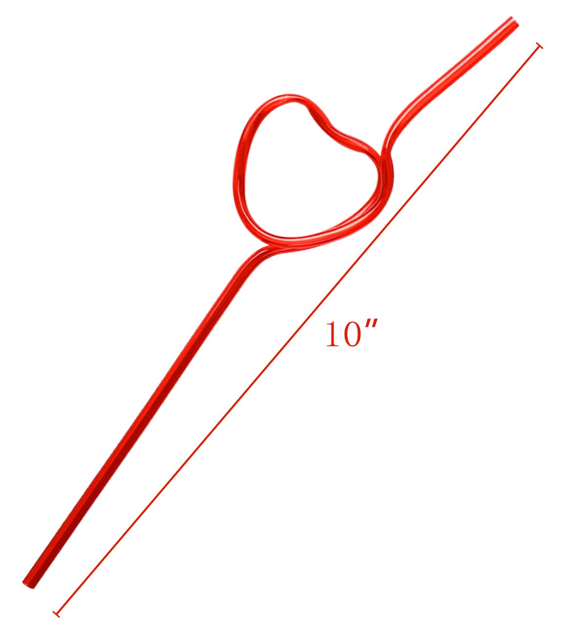 36Pcs Heart Shaped Drinking Straws Krazy Loop - Valentines Day Party Supplies Decorations