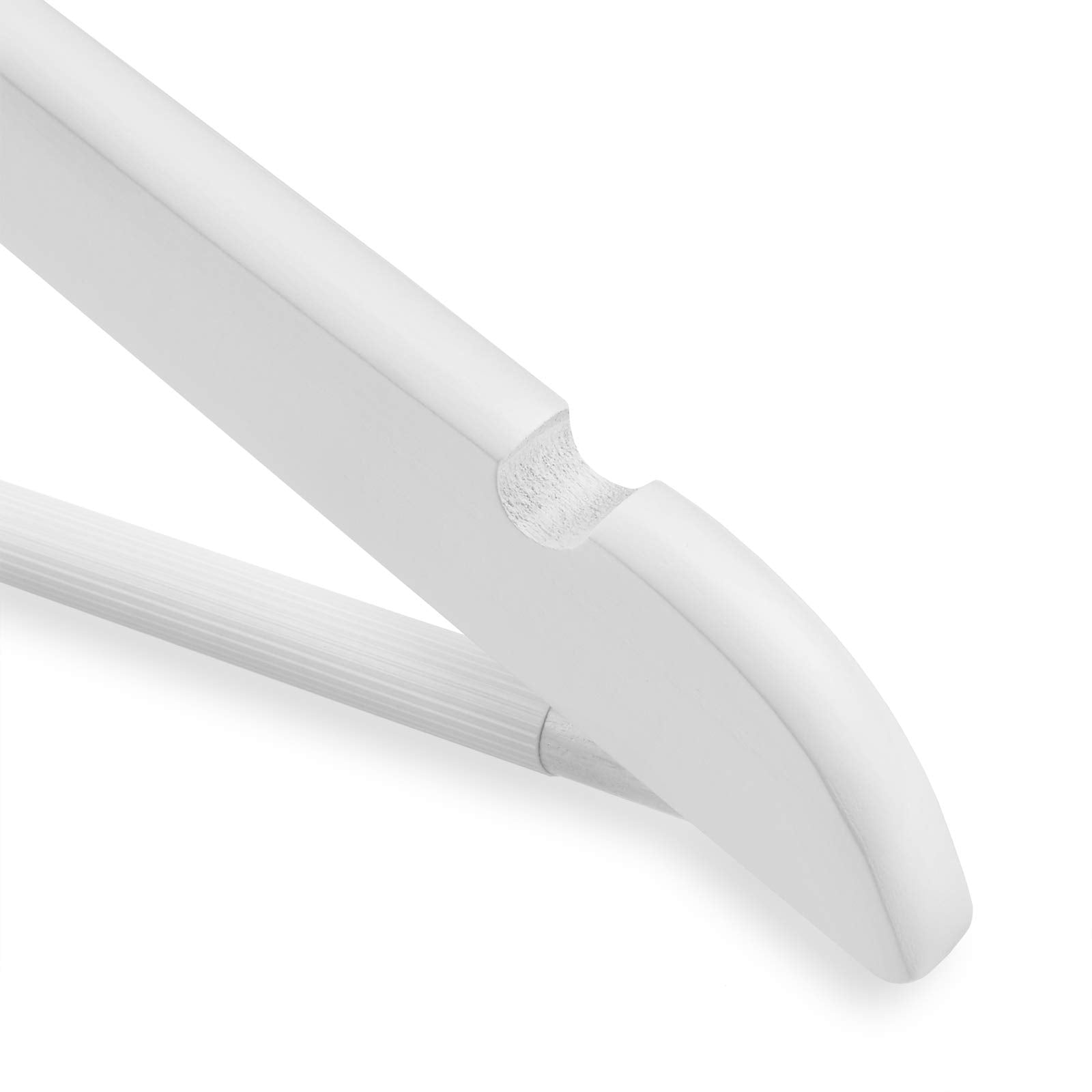 Casafield - 20 White Wooden Suit Hangers - Premium Lotus Wood with Notches & Chrome Swivel Hook for Dress Clothes  Coats  Jackets  Pants  Shirts  Skirts