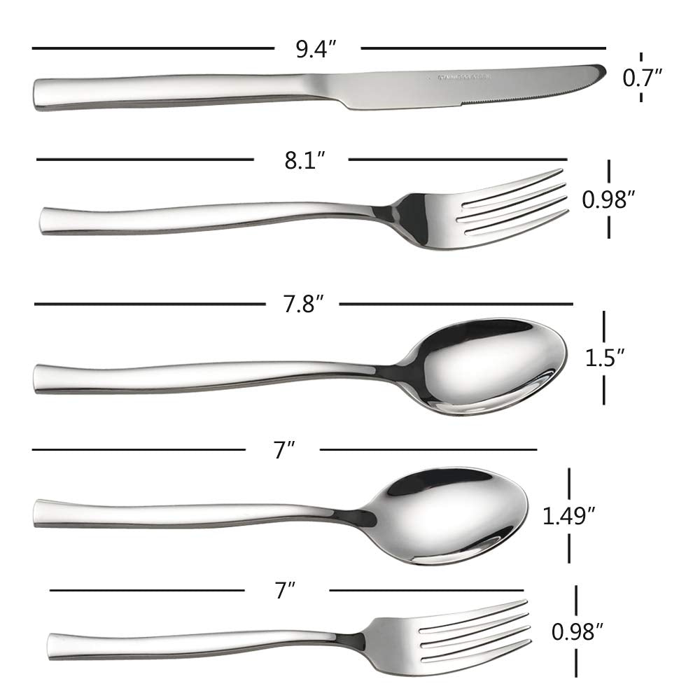 Xowine 40-Pieces Flatware Set, Stainless Steel Cutlery, Service For 8