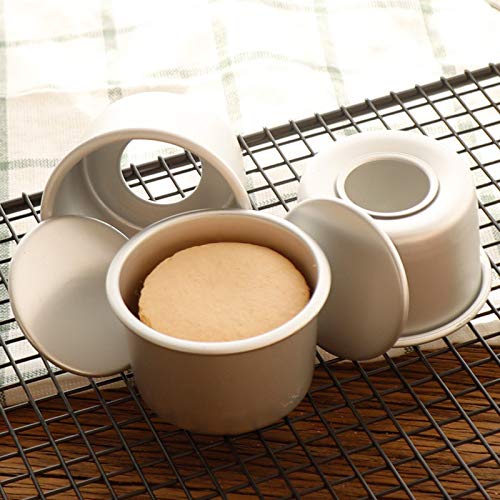 Flunyina Perfect Performance Aluminium Mini Round Chiffon Cake Pan, Set Of 5