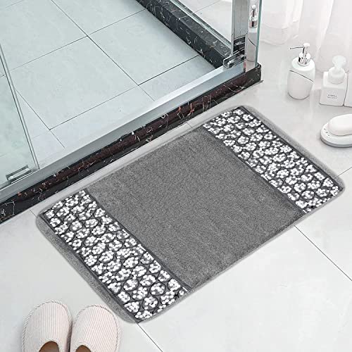 Zahari Home Sinatra Bathroom Rug Classic Bath Rug Stylish Bling Bath Mat, Size 32'' X 21'', Silver
