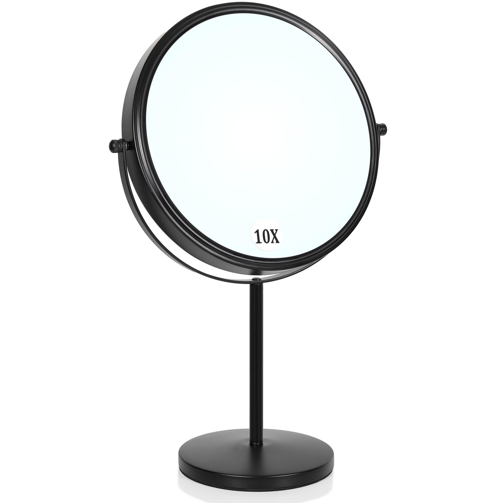 Large Size Tabletop Makeup Mirror With Magnification 9'' Double-Sided Vanity Mirror 1X/10X Magnifying Mirror With Stand,Classic