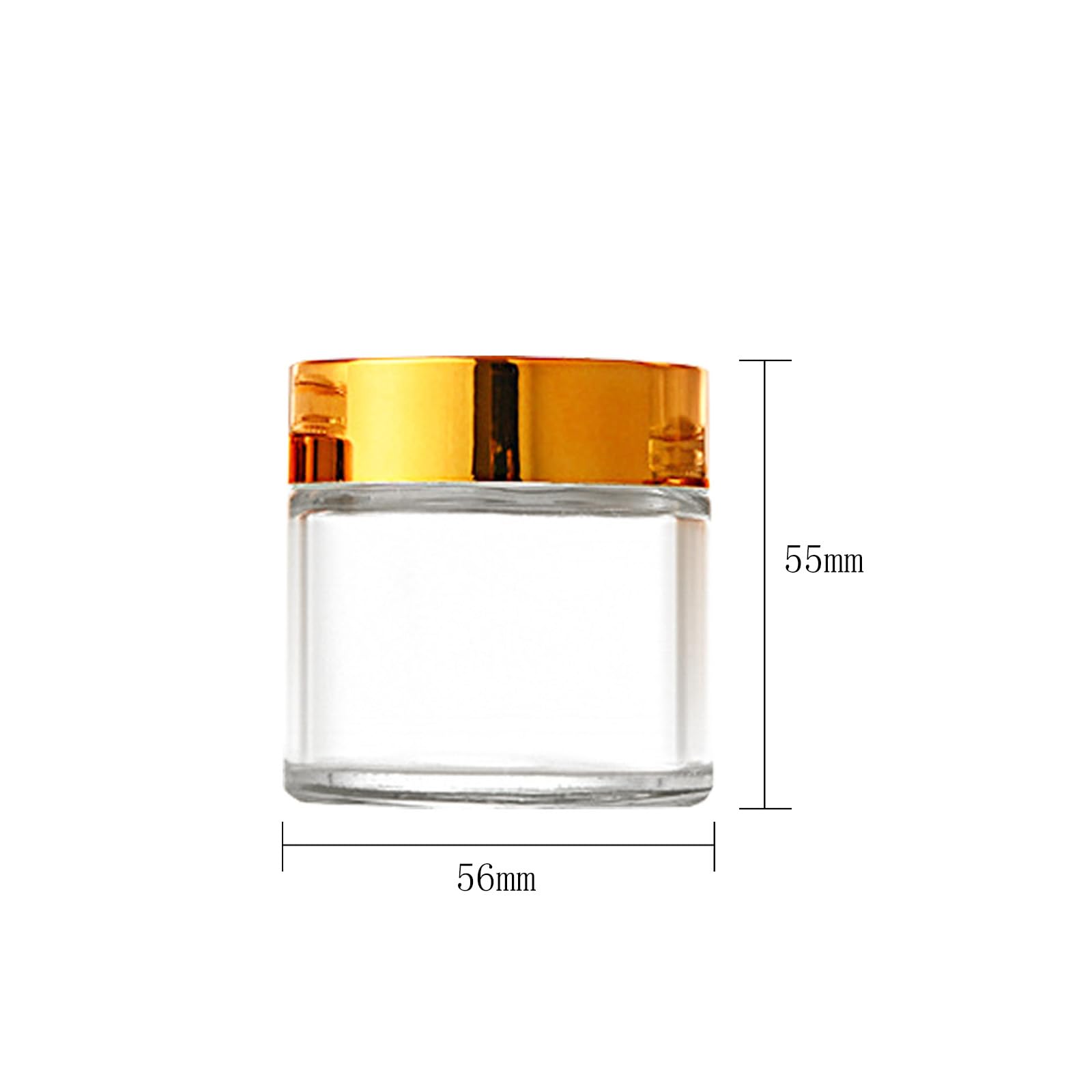 Begiket 4 Pack 2 Oz Glass Cream Jar,Clear Glass Jars With Lids Empty Round Glass Jar With Inner Liners And Gold Lid,Cosmetic Con