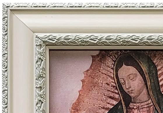 Moms Art Studio - Virgen De Guadalupe Wall Decor 37.5 X 26 Inches, Virgin Mary Print, Museum Look Art Frame, Artists Acrylic Coa