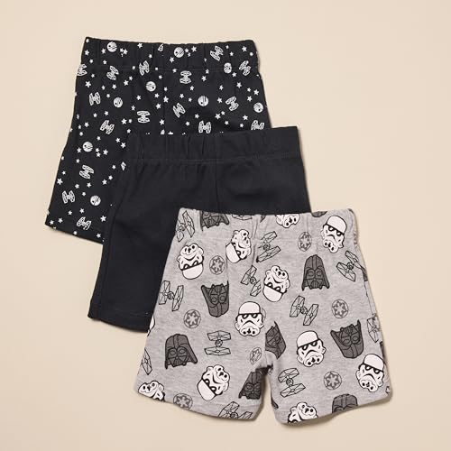 Amazon Essentials Disney  Marvel  Star Wars Baby Boys Shorts, Pack Of 3, Star Wars Tiny Trooper, Preemie