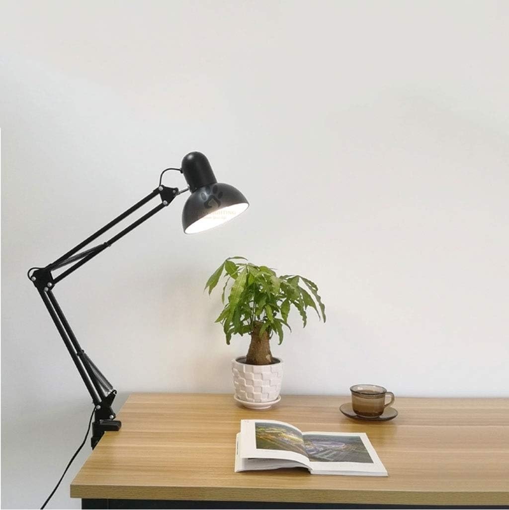 Mufasa Black Color Flexible Spring Doctor Lamp Table Lamp For Study/Reading,Adjustable Head Best For Home Kids Room Library W/ O
