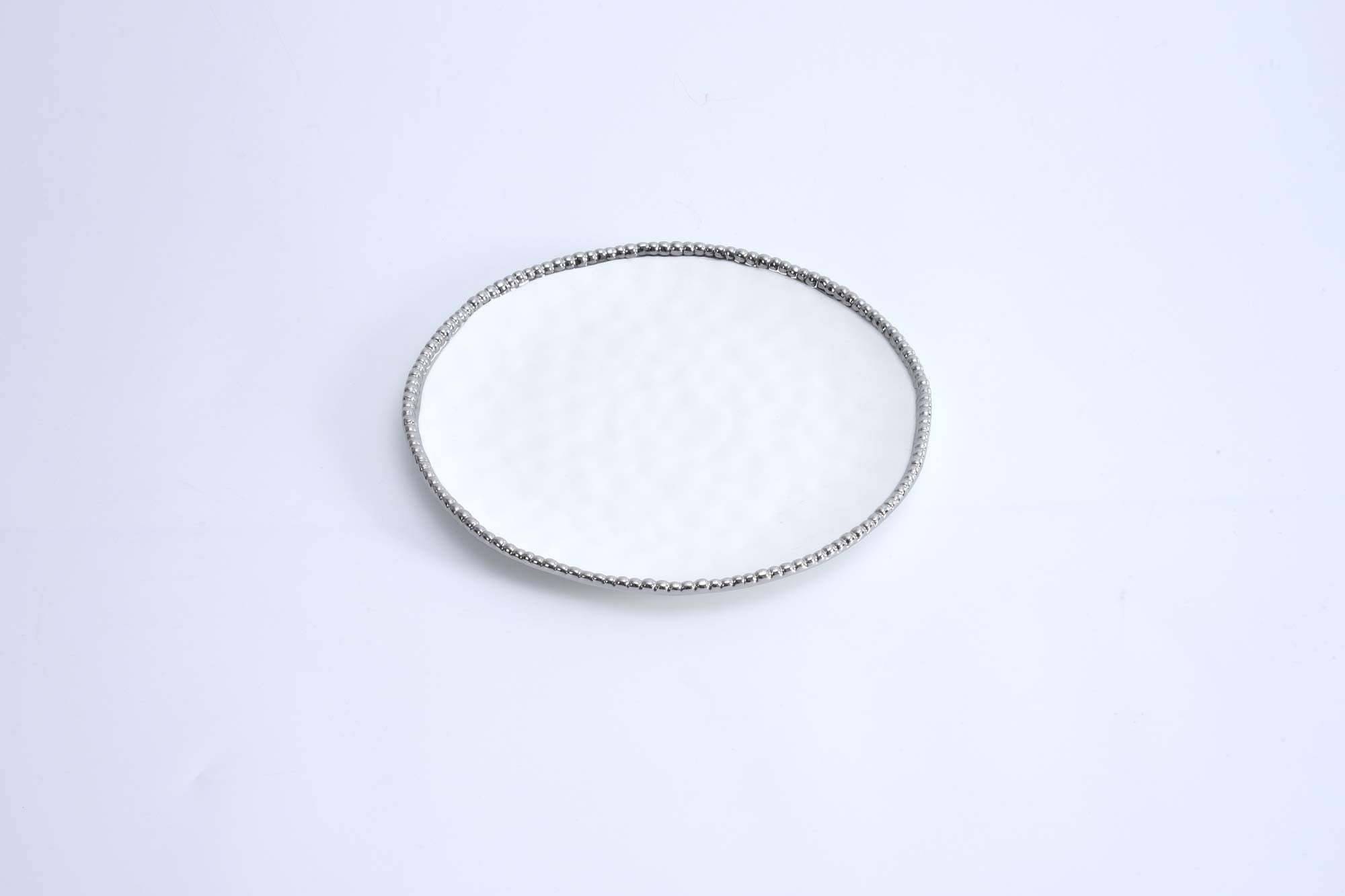 Pampa Bay Porcelain Round Dinner Plate White With Silver Trim (1)