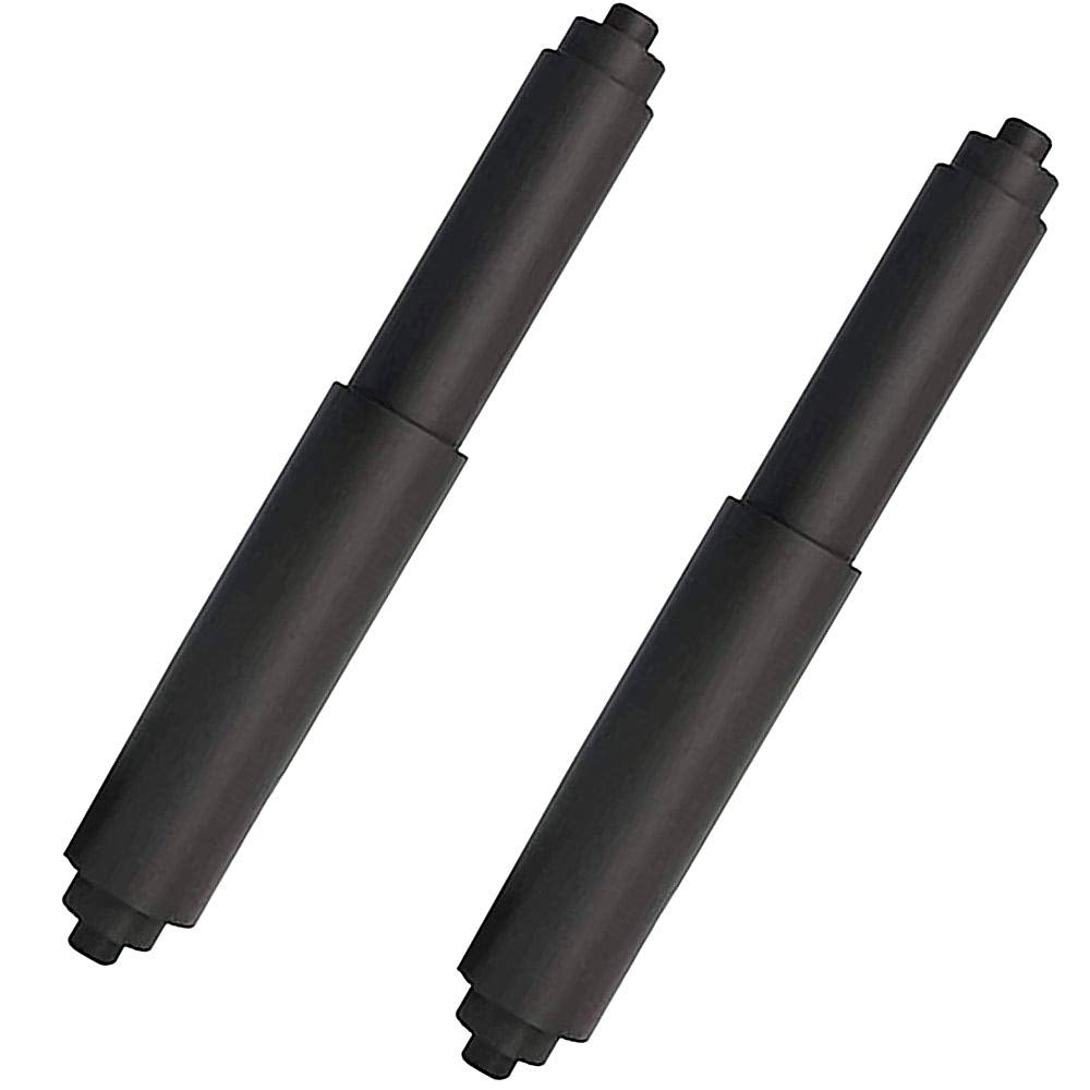 Toilet Paper Holder Roller 2Pcs Black Color Plastic Toilet Tissue Flexible Holder Replacement Bathroom Plastic Spring Loaded Ins