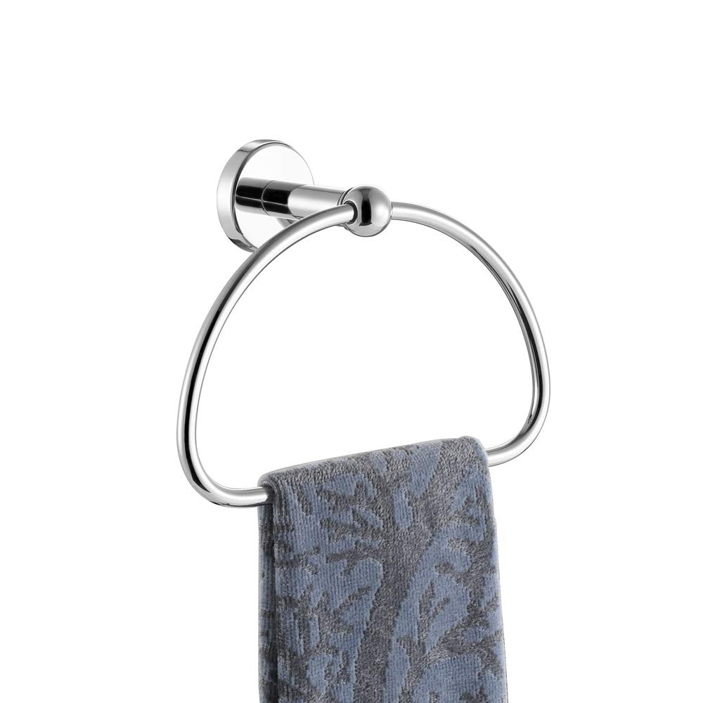 Jqk Chrome Towel Ring, Stainless Steel Half Ring Towel Holder For Bathroom, 7 Inch Polished Chrome Wall Mount, Tr160-Ch