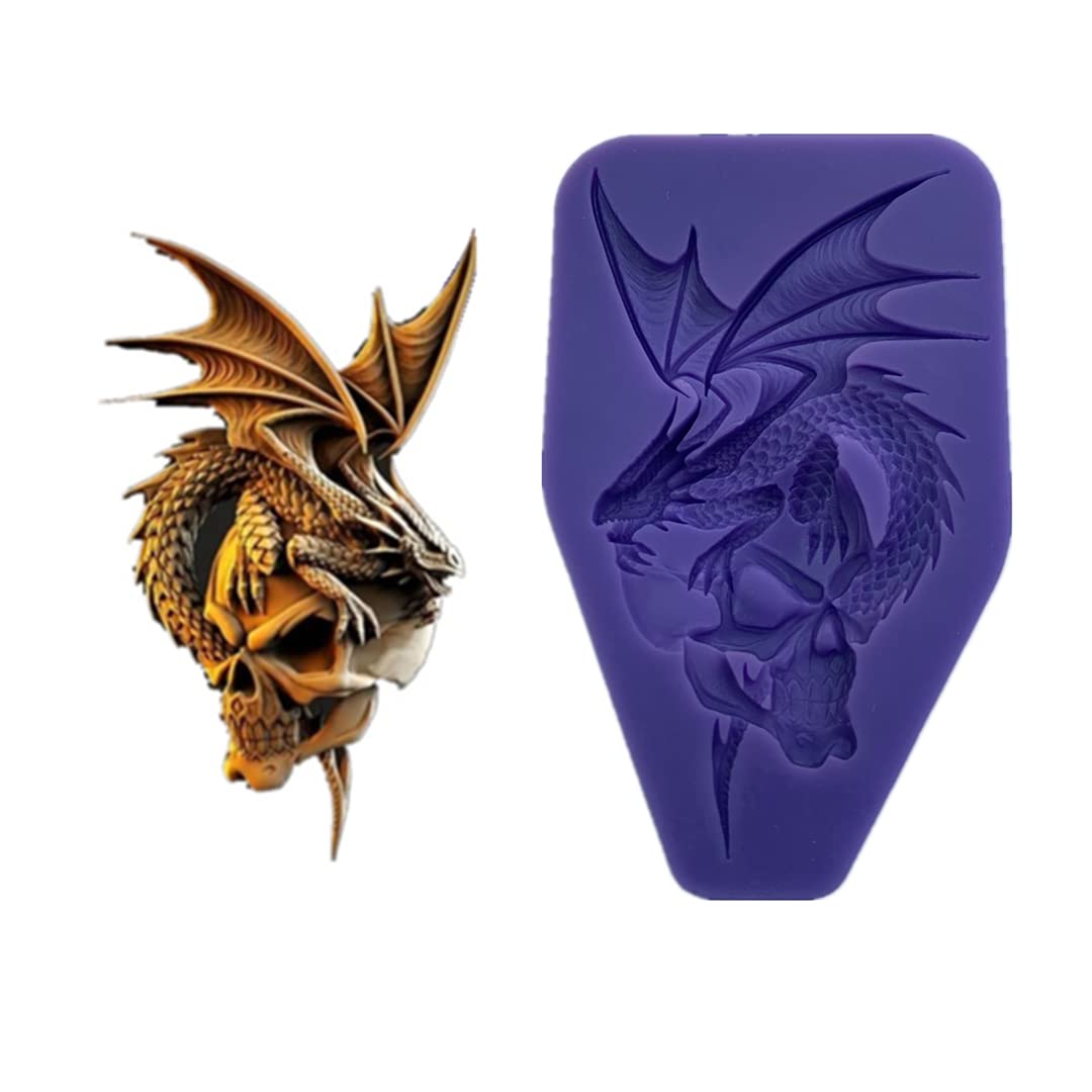 Skull Dragon Chocolate & Candy Mold  Cupcake & Gummy Sugarcraft Moulds
