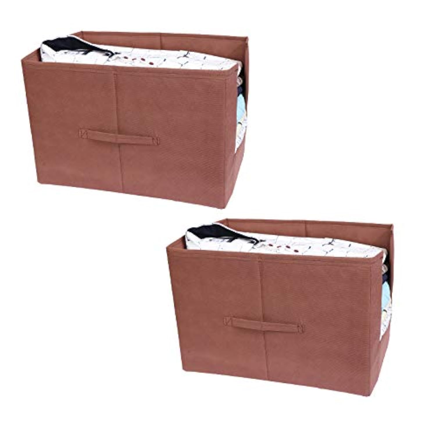 Mbw Clothes Organizer For Wardrobe | Cupboard Storage Organizer Box | Shirt & Saree Stacker | Foldable Fabric Organiser  Brown,