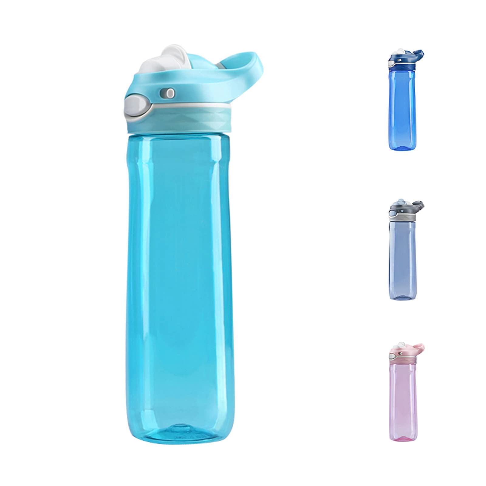 Dearart 26Oz Sky Blue Water Bottle Without Straw Wide Mouth, Autoseal Bpa Free Leakproof Clear Bottle Has Handle, Easy Carried,