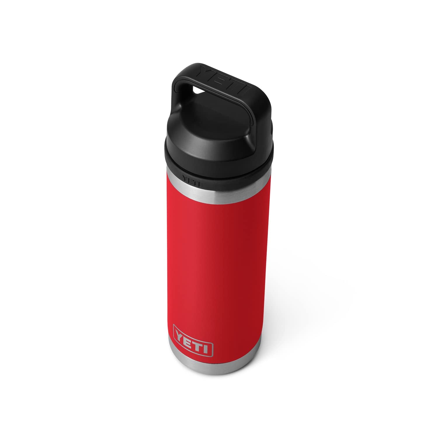 YETI Rambler 18 oz Bottle, Leakproof, Vacuum Insulated, Stainless Steel with Chug Cap, Rescue Red