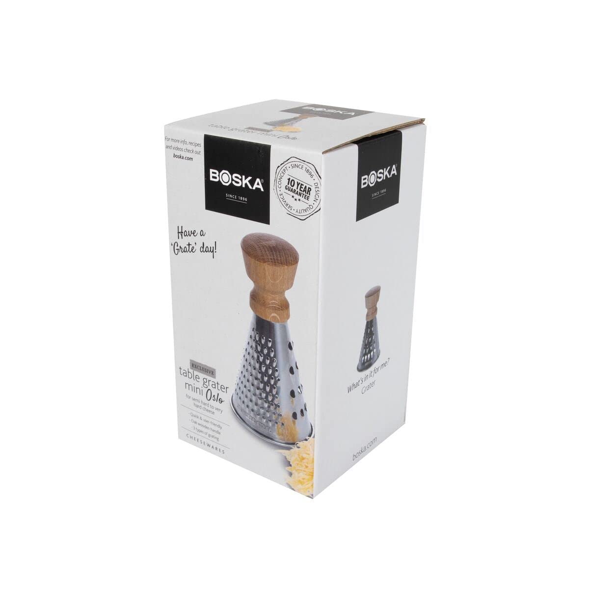 BOSKA Stainless Steel Table Grater - Manual Shredder for Cheese & Veggies - Small, Silver, Model 320115
