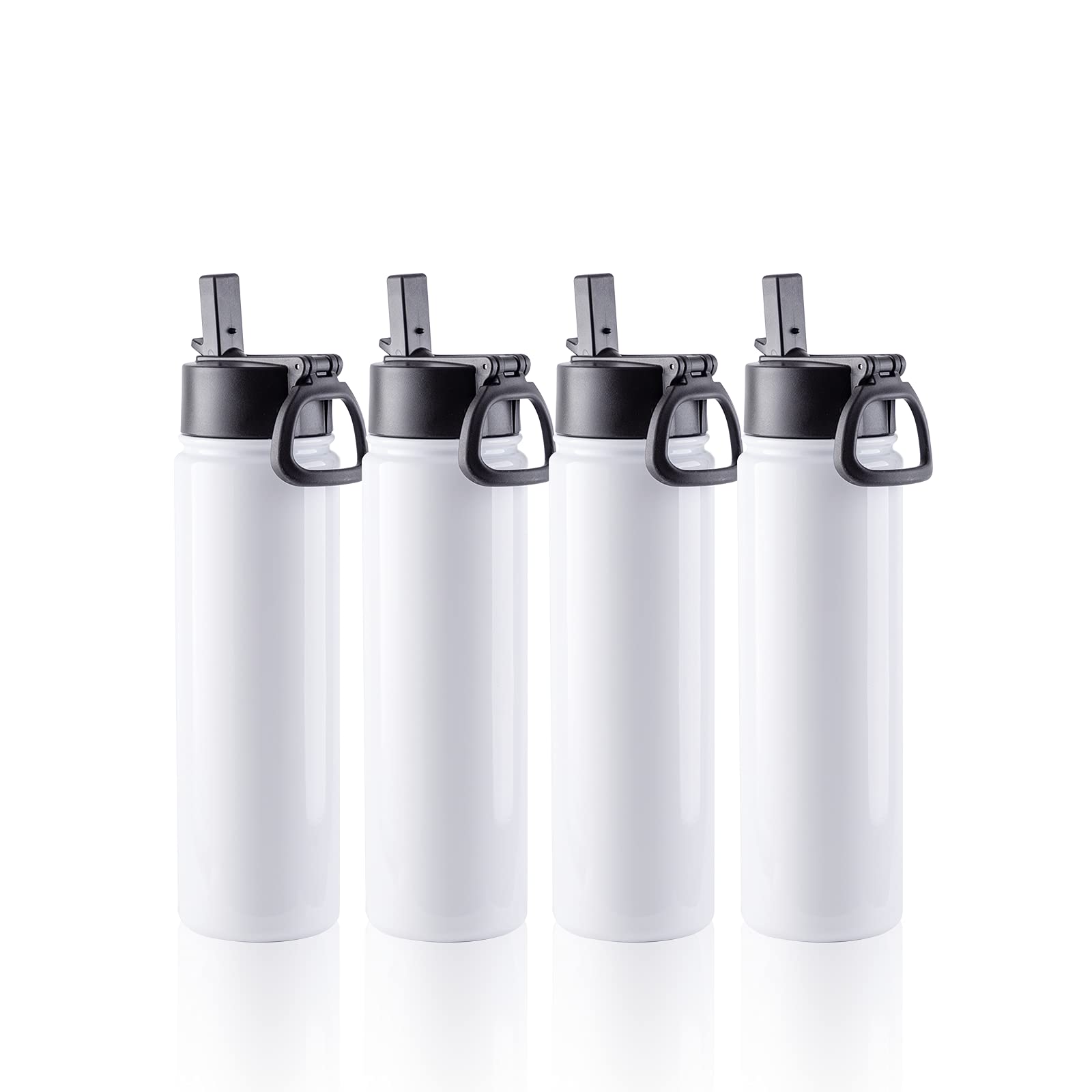 PYD Life 4 Pack Sublimation Blank Tumbler 22 OZ Sports Wide Mouth Stainless Steel Water Bottle Vacuum Flask with Straw and Porta