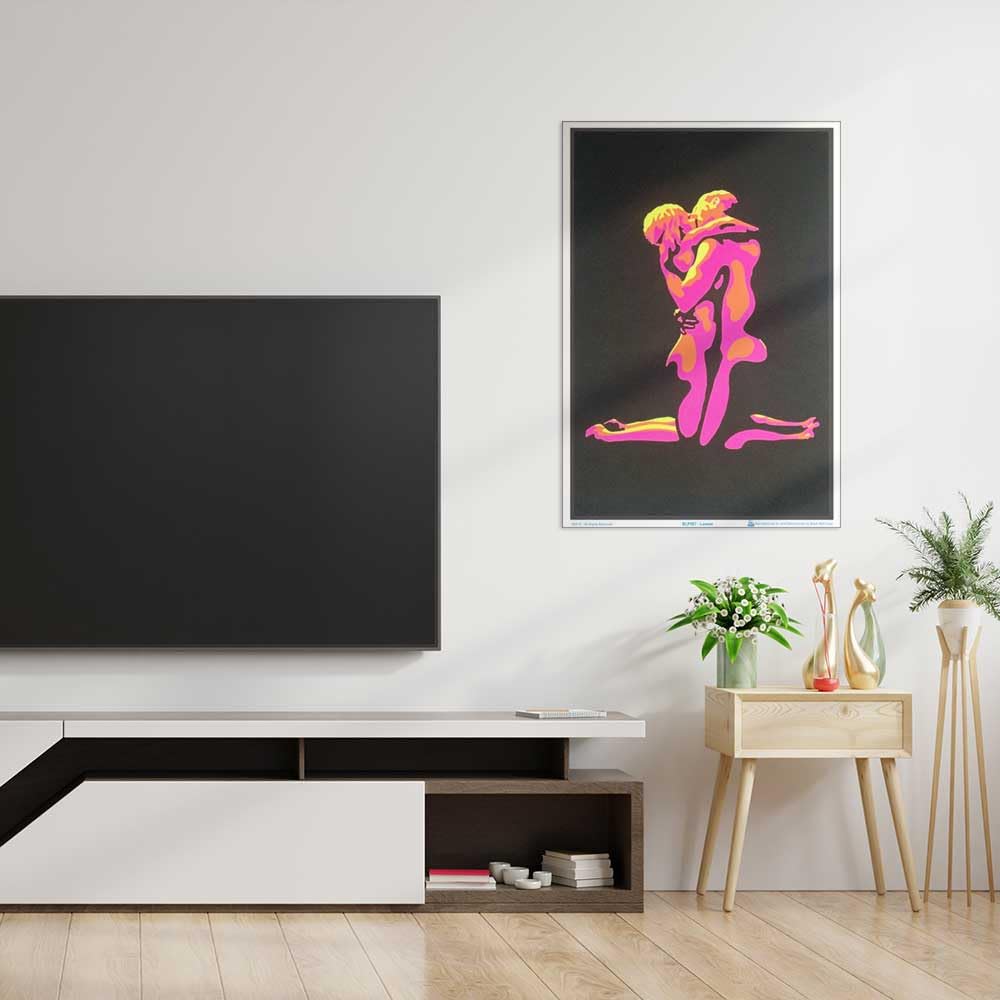Flaming Lovers - Classic Blacklight Poster Print - 23'' X 35''