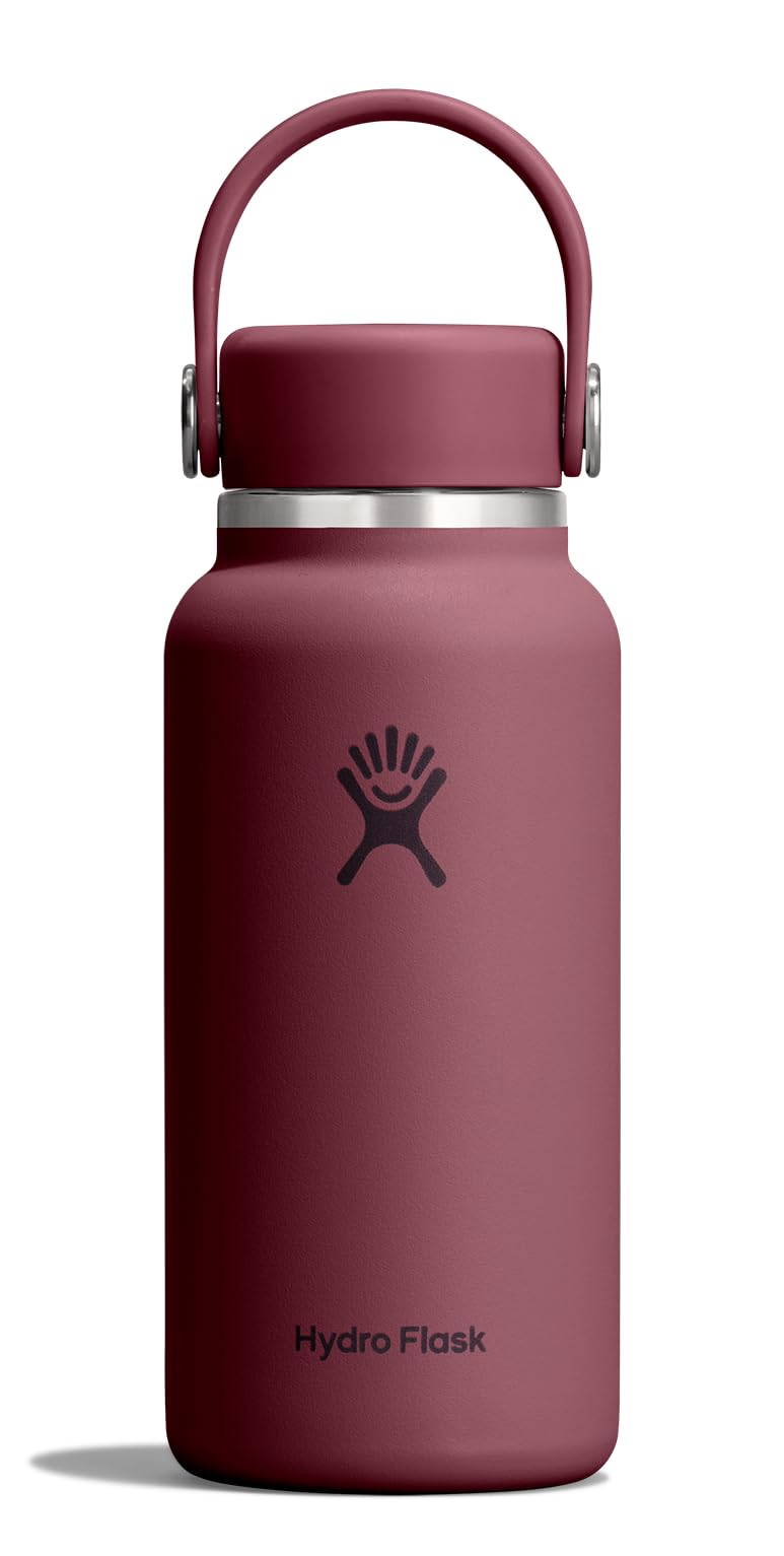 Hydro Flask Micro Bottle  Insulated Mini Leak Proof Flask for Purse or Pocket in 10 Oz Burgundy