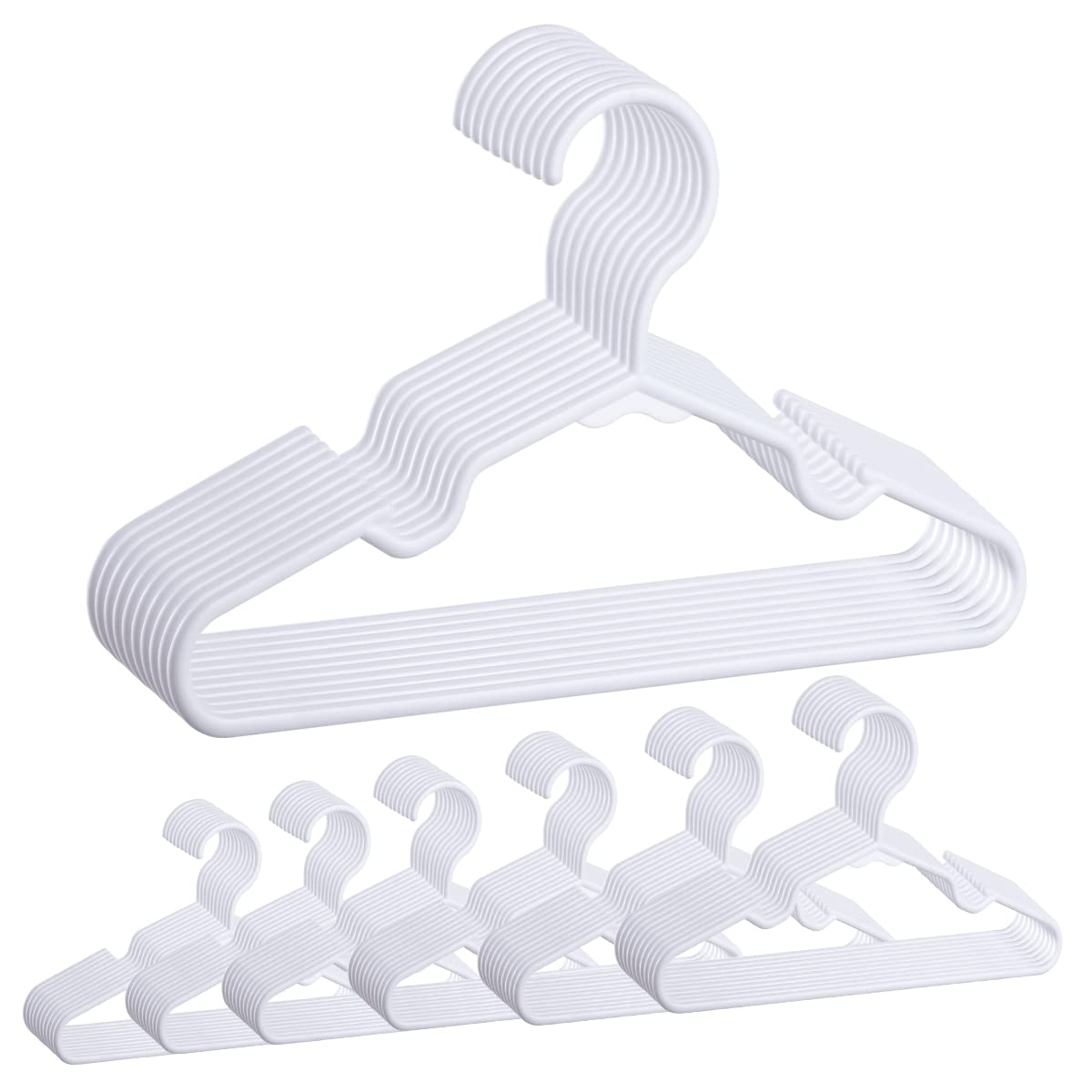 60 Pack Baby Hangers For Closet White Plastic Kids Hangers Clothes Hangers Non Slip Baby Hangers For Nursery Toddler Heavy Duty