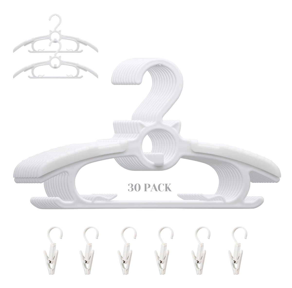 Gencuoir Baby Nursery Closet Hangers, Ultra Thin Non-Slip And Extendable Laundry Infant Pant Hanger For Newborn Clothes 30Pcs11-