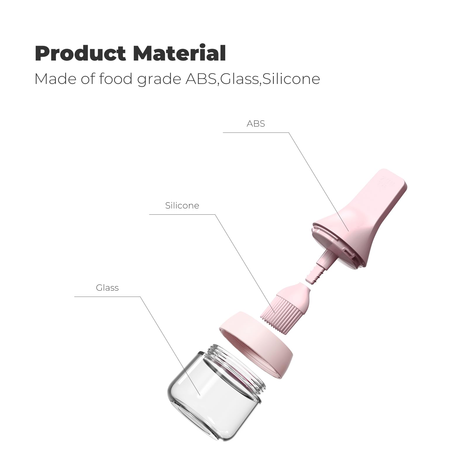 Zuutii Oil Dispenser With Silicone Brush For Cooking,Glass Oil Bottle With Heat Resistant Basting Brushes For Baking, Food Brush