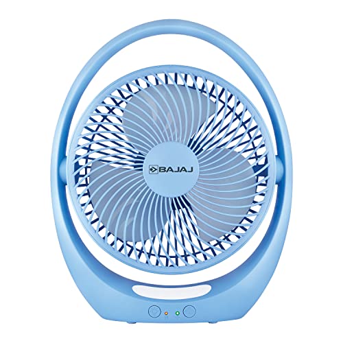 Bajaj Pygmy Go 178Mm Mini Fan With Led Lighting | Rechargeable | Usb Charging | 4Hours Battery Backup | 3 Speed | 2Light Brigh