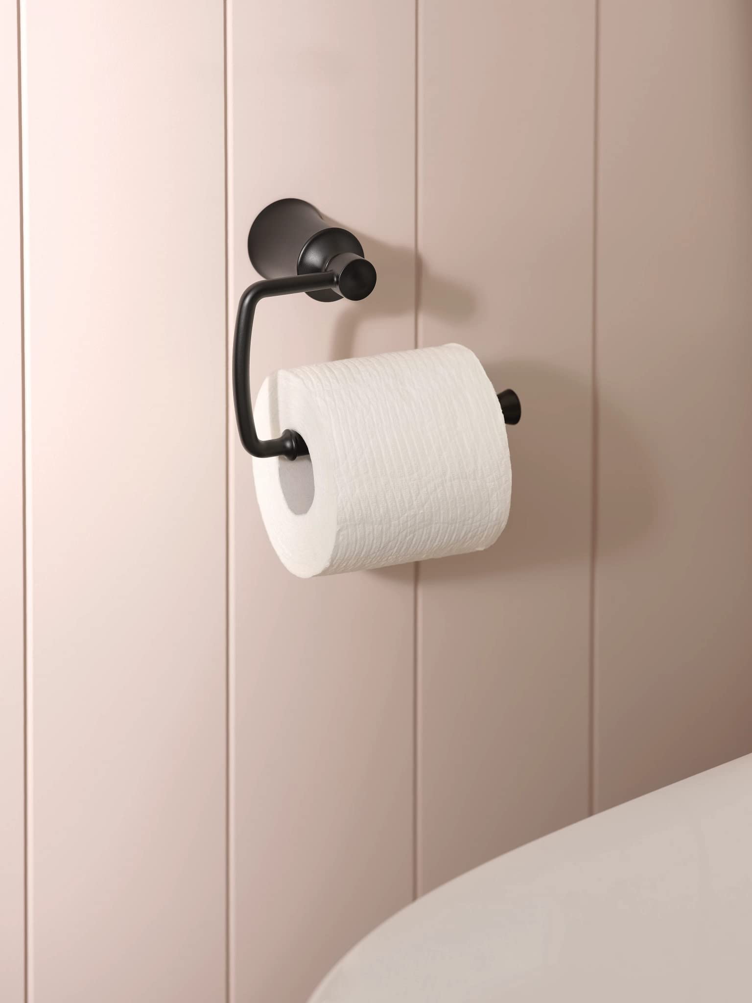 Moen Yb2108Bl Dartmoor Single Post Toilet Paper Holder, Matte Black
