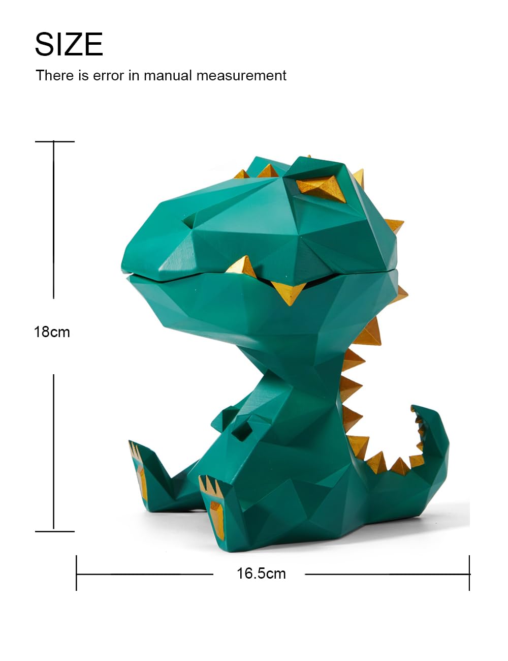 Haucoze Dinosaur Cookie Jar Candy Dish Dino Gifts Sculpture Home Decor Modern Room Accessories Pop Arts Polyresin Green 7.1Inch