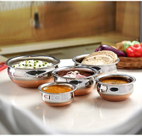 Royal Sapphire Stainless Steel Copper Bottom Handi Pot 6 Piece Set With Lids And Free Serving Spoon
