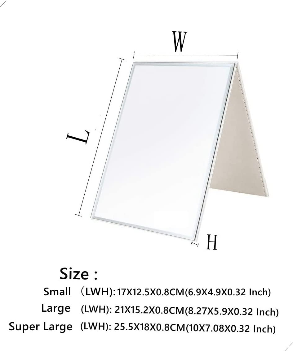 Zcooooool Mirror Large Portable Super HD Mirror Makeup Mirror Multi Stand Angle Hand Free/ Handheld / Tabletop Foldable Mirror 8.27X5.9 Inch