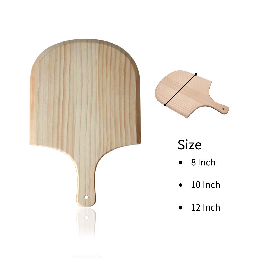 Wood Pizza Peel, 10 Inches Wooden Pizza Spatula Paddle Pizza Cutting Board With Handle For Homemade Baking Pizza, Bread, Cutting