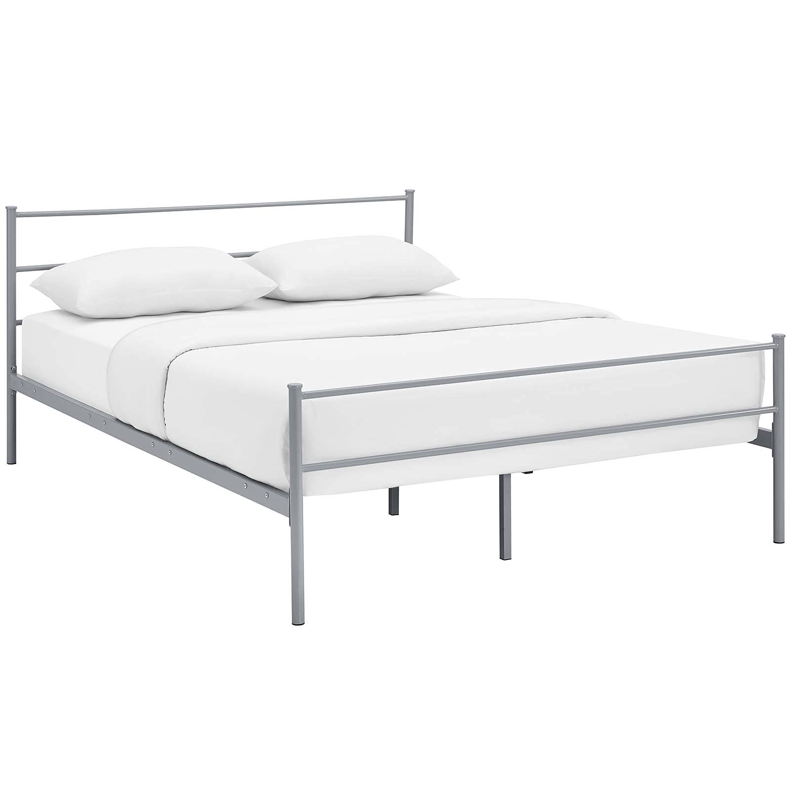 CasaFoyer Alina Platform Queen Bed | Rustic Charm meets Modern Decor | Holds 1323 lbs | No Box Spring Needed | Fits Memory Foam, Spring, Latex, Hybrid Mattresses | Gray