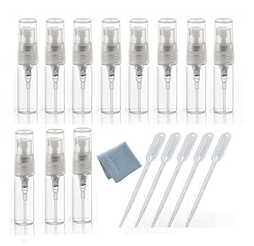 Elfenstal- 10Pcs 20Pcs Mini Clear 3Ml 5Ml 1/6Oz Atomizer Fine Mist Empty Glass Bottle Spray Refillable Fragrance Perfume Scent S