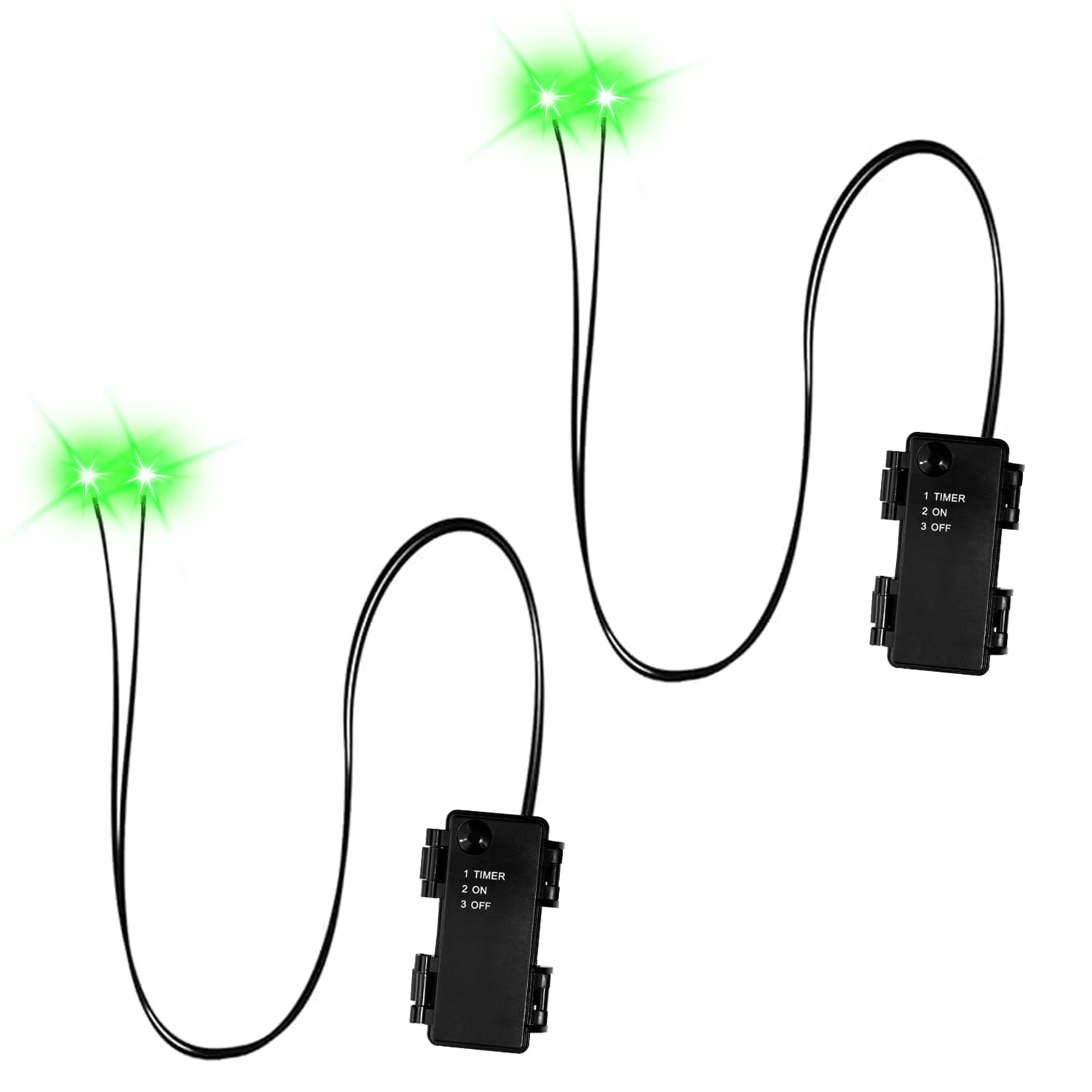 Halloween Led Glowing Eyes with Timer,2 Pcs Light Up Skeleton Eyes,Horror DIY Eyes for Masks,Pumpkins,Tombstones,and Props(Batte