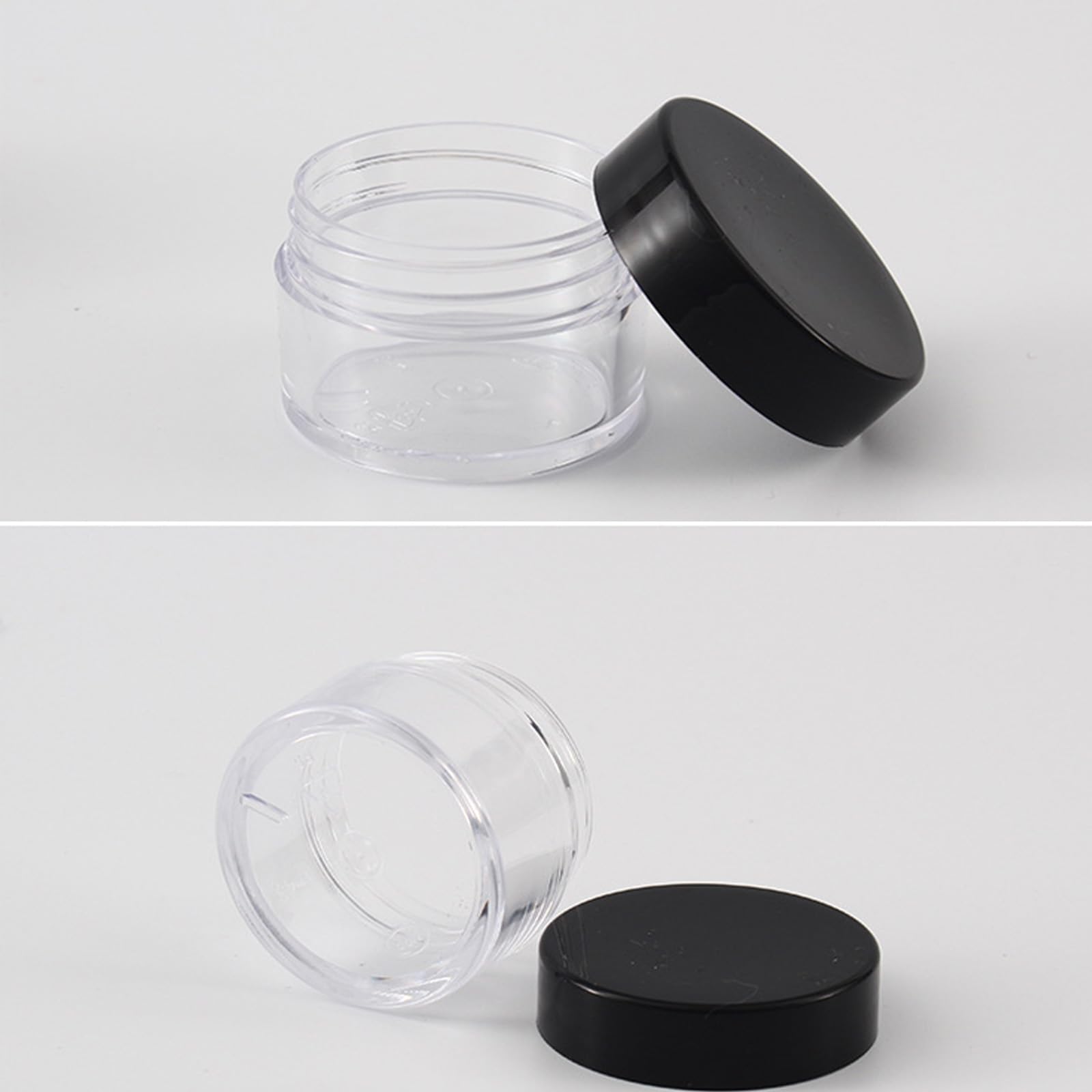 12 Pcs 15Ml/0.5Oz Small Travel Containers, Cosmetic Sample Containers With Lids Bpa Free, Black Plastic Sample Container, Refill