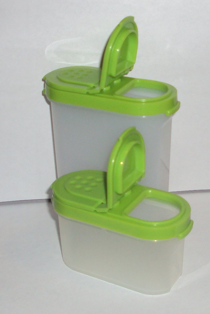 Tupperware Green Modular Mates Spice Containers Salt And Pepper Shakers