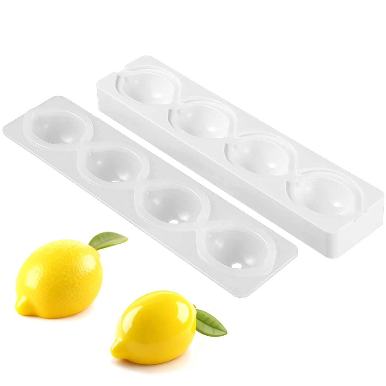 DOITOOL Lemon Silicone Mold, 4Cavity 3D Dessert Mold for Mousse and Pastry