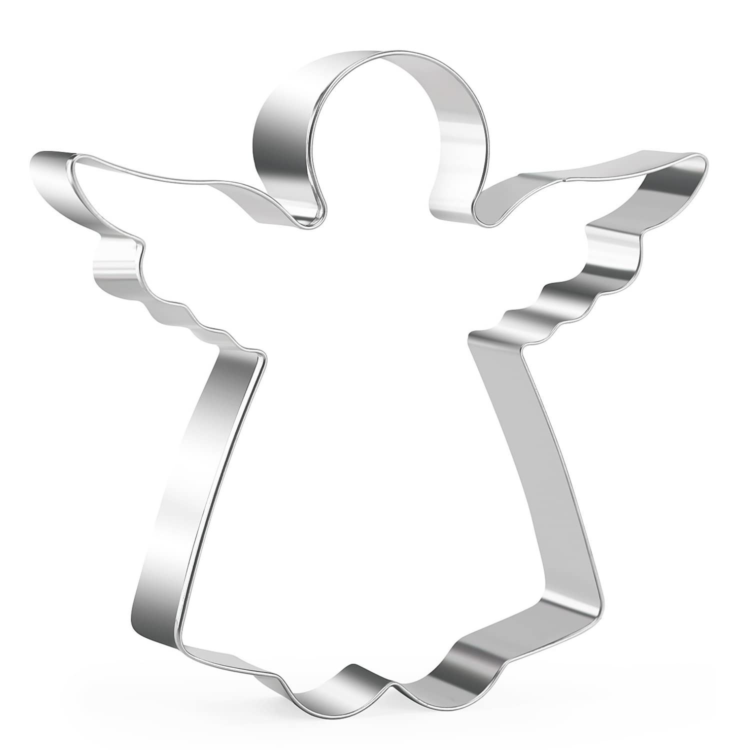 Kaishane Angel Cookie Cutter 4.3 Inch Stainless Steel Biscuit Cutters Holiday Cookies Molds For Christmas Baking