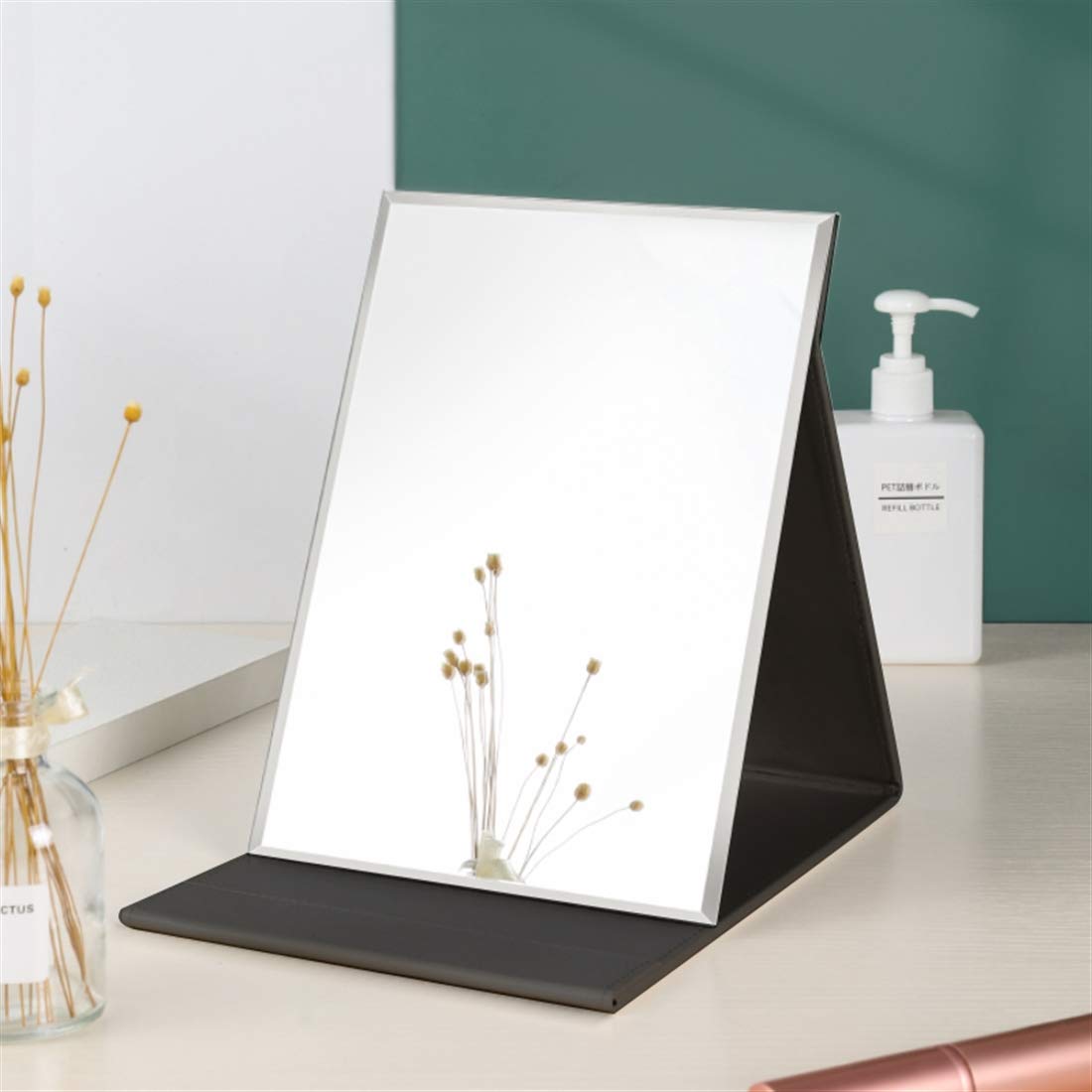 Zcooooool Mirror Large Portable Super HD Mirror Makeup Mirror Multi Stand Angle Hand Free/ Handheld / Tabletop Foldable Mirror 10X7 Inch