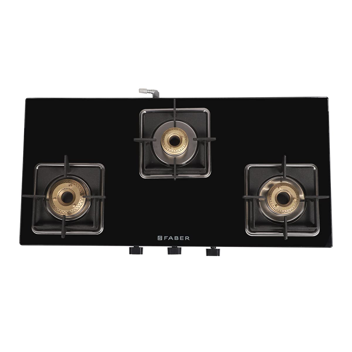 Faber Slim Gas Stove 3 Burner Glass Ceramic Cooktop (Hob Cooktop Remo 3Bb Bk) Black, Manual Ignition