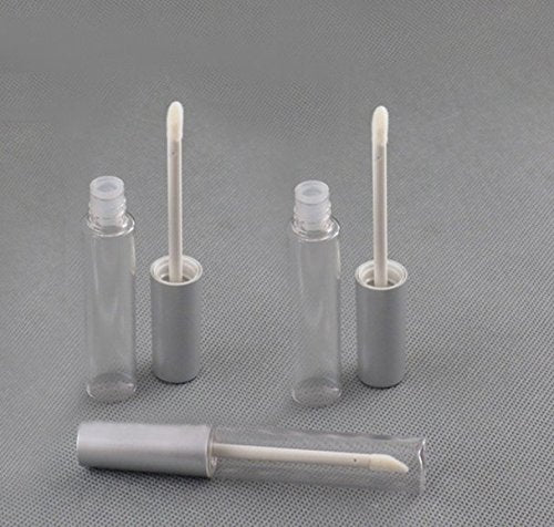 10 Pcs 10Ml Silver Cap Reusable Empty Lip Gloss Balm Tube Bottle Container Vials