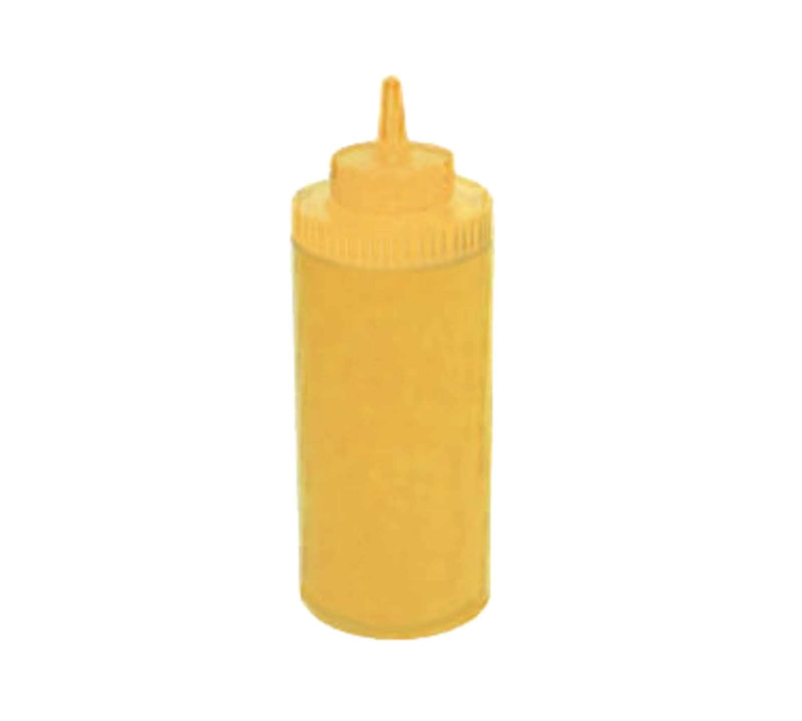 Squeeze Bottle, 16 Ounce, Wide Mouth, Plastic, Yellow (6 pieces/Unit)