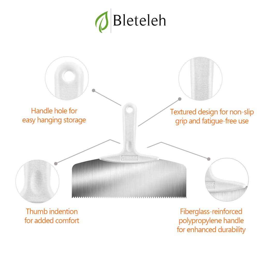 Bleteleh Extra Wide 10-Inch Stainless Steel Cake Decorating Comb For Tall Large Cakes, Pastry And Icing Comb With Fiber-Reinforc