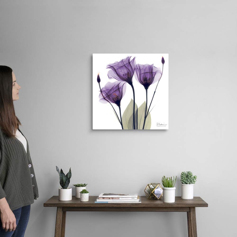 Canvas On Demand Purple Flower Trio Canvas Wall Art Print By Albert Koetsier, Home Decor, Artwork, 20''X20''
