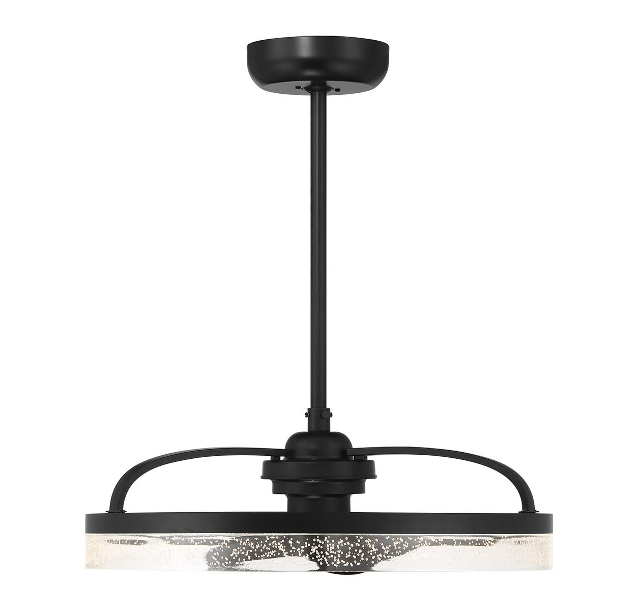 Savoy House Lyria 24 in. W Indoor Matte Black Integrated LED Ceiling Fan DLier with Clear Seeded Acrylic and Remote Included 24