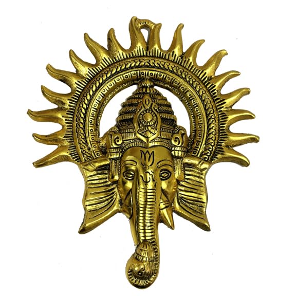 Achleshwar Metal Ganesha Ji Statue,Ganpati Wall Hanging Sculpture Lord Ganesh Idol Lucky Feng Shui Wall Decor Your Home, Office,