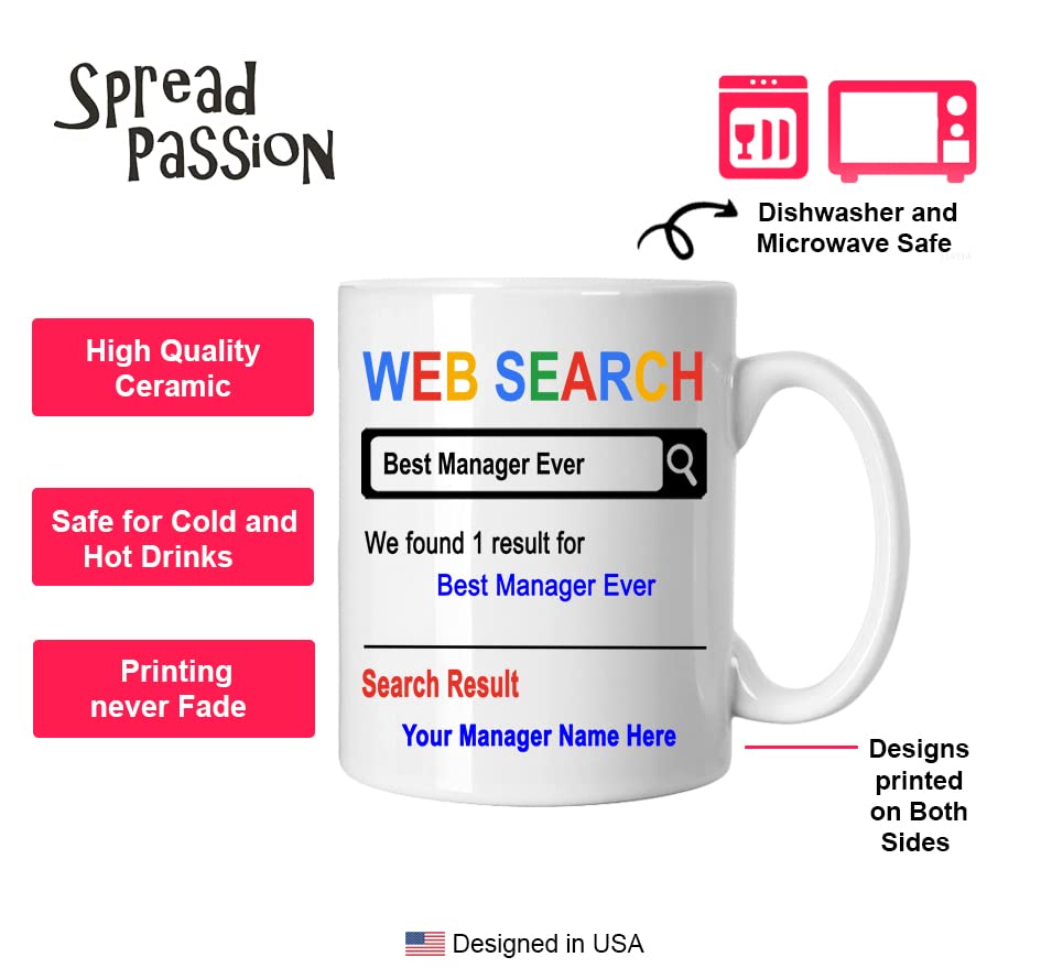 Spreadpassion Personalized Mug, Best Manager Ever, Gift For Manager, Birthday Christmas Basket Gift Idea, Custom Manager Mug
